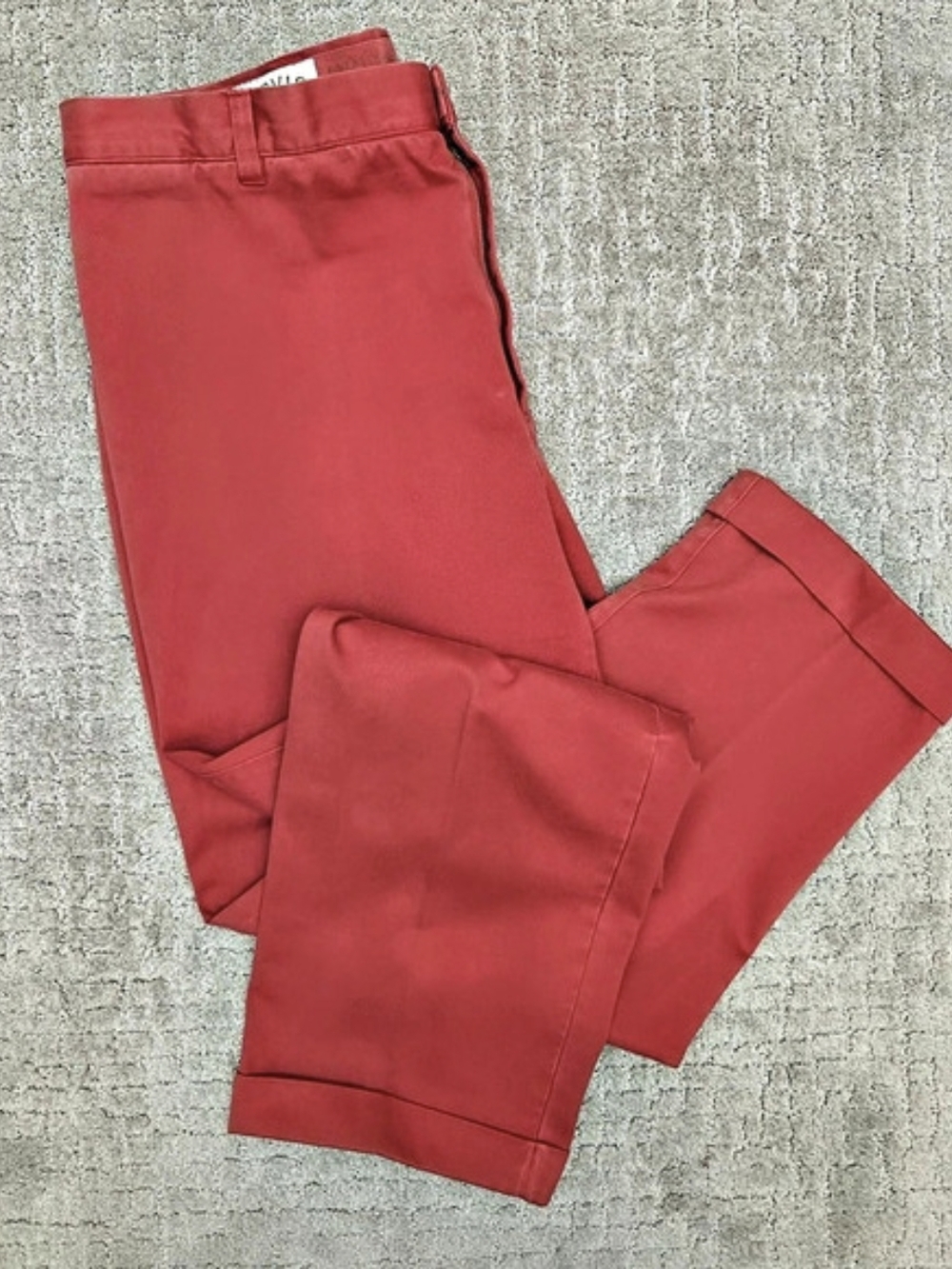 Orvis Heavy Cotton Canvas Chinos Mens Size 40 Red Nantucket Red Cuffed Pants